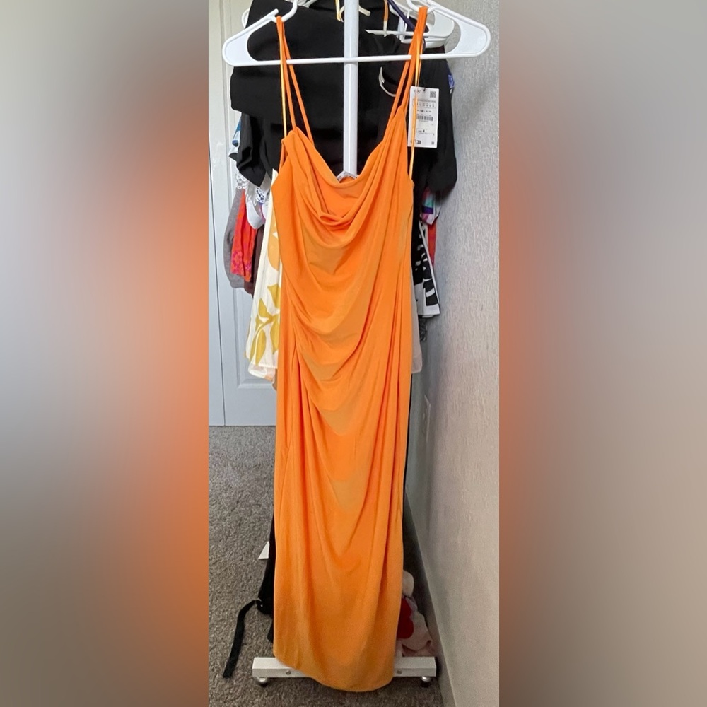 For never using, Orange Dress, size: S
